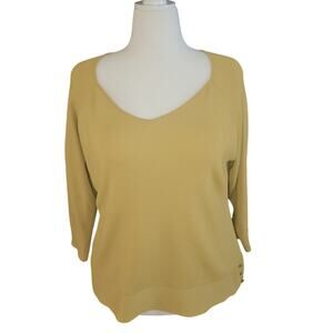 Light Green Casual V Neck Sweater Size 1X or Size 18  | Coldwater Creek